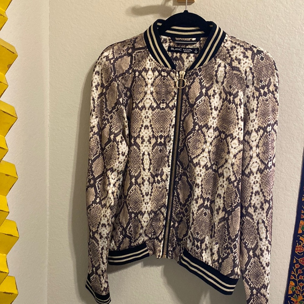 Animal print bomber jacket